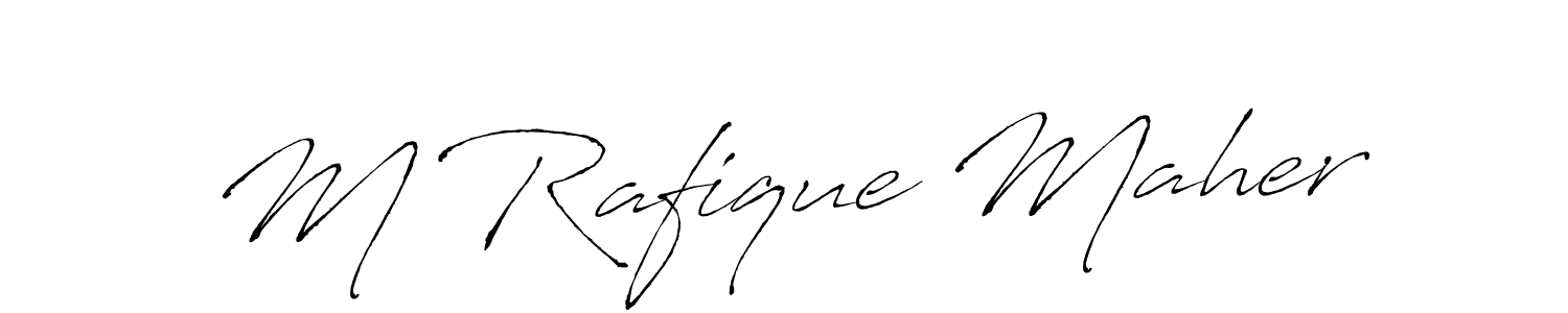 M Rafique Maher stylish signature style. Best Handwritten Sign (Antro_Vectra) for my name. Handwritten Signature Collection Ideas for my name M Rafique Maher. M Rafique Maher signature style 6 images and pictures png