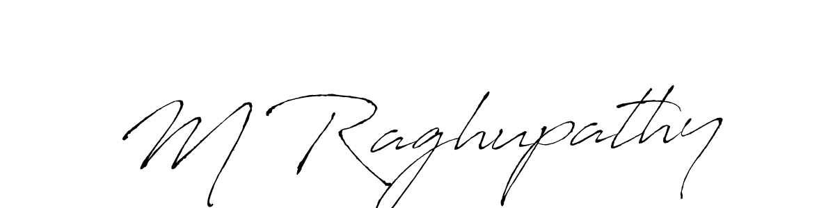 Create a beautiful signature design for name M Raghupathy. With this signature (Antro_Vectra) fonts, you can make a handwritten signature for free. M Raghupathy signature style 6 images and pictures png