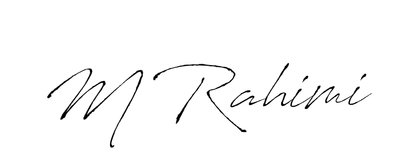 Make a beautiful signature design for name M Rahimi. With this signature (Antro_Vectra) style, you can create a handwritten signature for free. M Rahimi signature style 6 images and pictures png