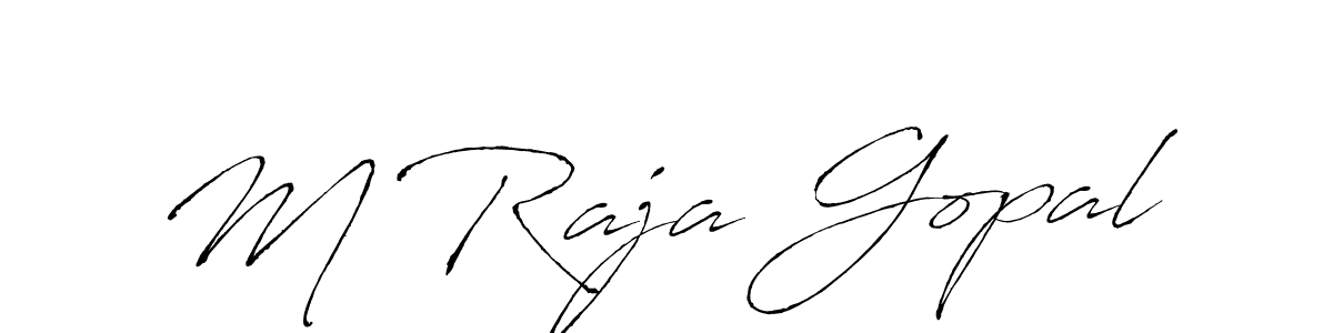 Create a beautiful signature design for name M Raja Gopal. With this signature (Antro_Vectra) fonts, you can make a handwritten signature for free. M Raja Gopal signature style 6 images and pictures png