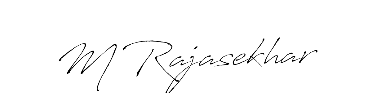 Design your own signature with our free online signature maker. With this signature software, you can create a handwritten (Antro_Vectra) signature for name M Rajasekhar. M Rajasekhar signature style 6 images and pictures png