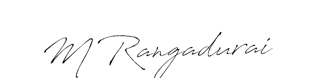 The best way (Antro_Vectra) to make a short signature is to pick only two or three words in your name. The name M Rangadurai include a total of six letters. For converting this name. M Rangadurai signature style 6 images and pictures png