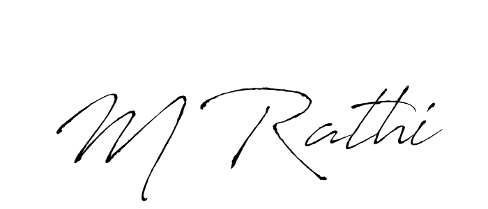 Design your own signature with our free online signature maker. With this signature software, you can create a handwritten (Antro_Vectra) signature for name M Rathi. M Rathi signature style 6 images and pictures png