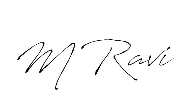 How to make M Ravi name signature. Use Antro_Vectra style for creating short signs online. This is the latest handwritten sign. M Ravi signature style 6 images and pictures png