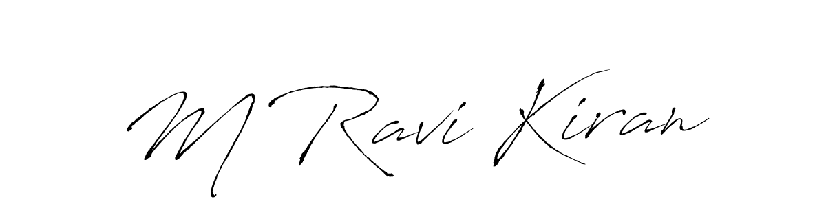 Antro_Vectra is a professional signature style that is perfect for those who want to add a touch of class to their signature. It is also a great choice for those who want to make their signature more unique. Get M Ravi Kiran name to fancy signature for free. M Ravi Kiran signature style 6 images and pictures png