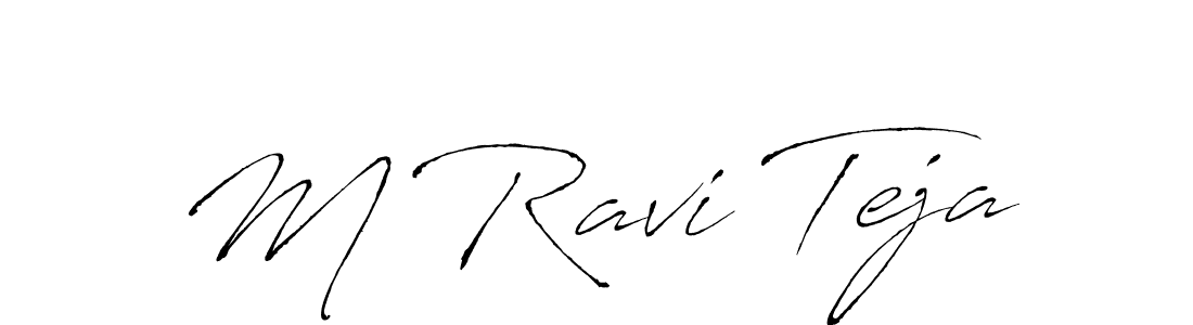 Make a beautiful signature design for name M Ravi Teja. With this signature (Antro_Vectra) style, you can create a handwritten signature for free. M Ravi Teja signature style 6 images and pictures png
