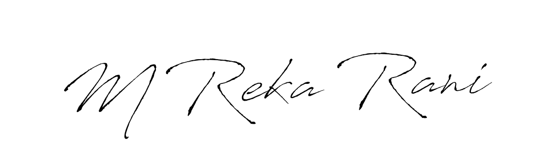 M Reka Rani stylish signature style. Best Handwritten Sign (Antro_Vectra) for my name. Handwritten Signature Collection Ideas for my name M Reka Rani. M Reka Rani signature style 6 images and pictures png
