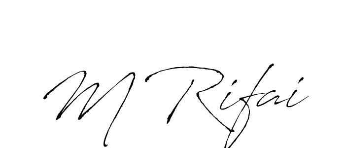 How to make M Rifai name signature. Use Antro_Vectra style for creating short signs online. This is the latest handwritten sign. M Rifai signature style 6 images and pictures png