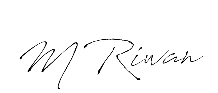 The best way (Antro_Vectra) to make a short signature is to pick only two or three words in your name. The name M Riwan include a total of six letters. For converting this name. M Riwan signature style 6 images and pictures png