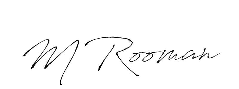 Antro_Vectra is a professional signature style that is perfect for those who want to add a touch of class to their signature. It is also a great choice for those who want to make their signature more unique. Get M Rooman name to fancy signature for free. M Rooman signature style 6 images and pictures png