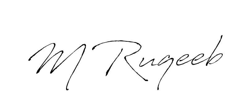 Make a beautiful signature design for name M Ruqeeb. With this signature (Antro_Vectra) style, you can create a handwritten signature for free. M Ruqeeb signature style 6 images and pictures png