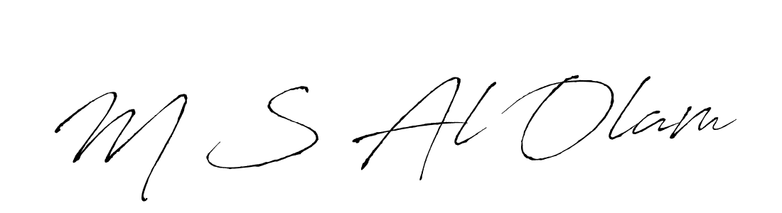 How to make M S Al Olam name signature. Use Antro_Vectra style for creating short signs online. This is the latest handwritten sign. M S Al Olam signature style 6 images and pictures png