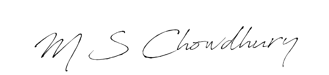 How to make M S Chowdhury name signature. Use Antro_Vectra style for creating short signs online. This is the latest handwritten sign. M S Chowdhury signature style 6 images and pictures png