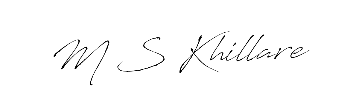 Make a beautiful signature design for name M S Khillare. With this signature (Antro_Vectra) style, you can create a handwritten signature for free. M S Khillare signature style 6 images and pictures png