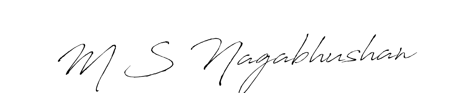 Create a beautiful signature design for name M S Nagabhushan. With this signature (Antro_Vectra) fonts, you can make a handwritten signature for free. M S Nagabhushan signature style 6 images and pictures png