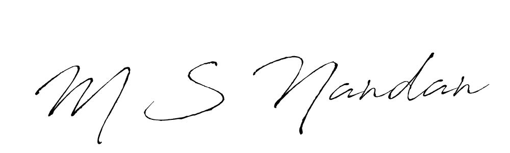 Antro_Vectra is a professional signature style that is perfect for those who want to add a touch of class to their signature. It is also a great choice for those who want to make their signature more unique. Get M S Nandan name to fancy signature for free. M S Nandan signature style 6 images and pictures png