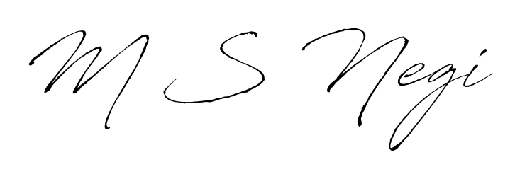 Designed for modern professionals: M S Negi name signature crafted with Antro_Vectra script. Ready for digital PDF workflows. M S Negi signature style 6 images and pictures png