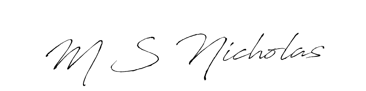 Also we have M S Nicholas name is the best signature style. Create professional handwritten signature collection using Antro_Vectra autograph style. M S Nicholas signature style 6 images and pictures png