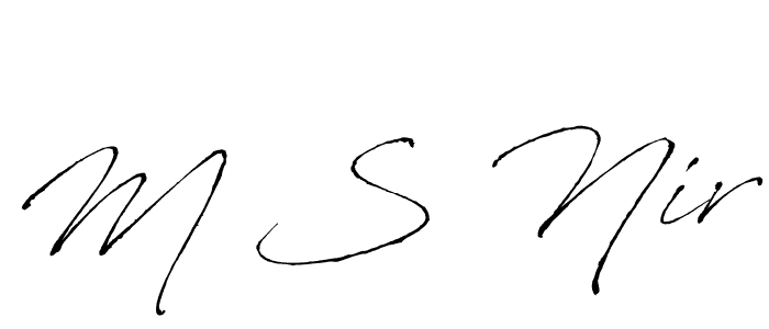 if you are searching for the best signature style for your name M S Nir. so please give up your signature search. here we have designed multiple signature styles  using Antro_Vectra. M S Nir signature style 6 images and pictures png