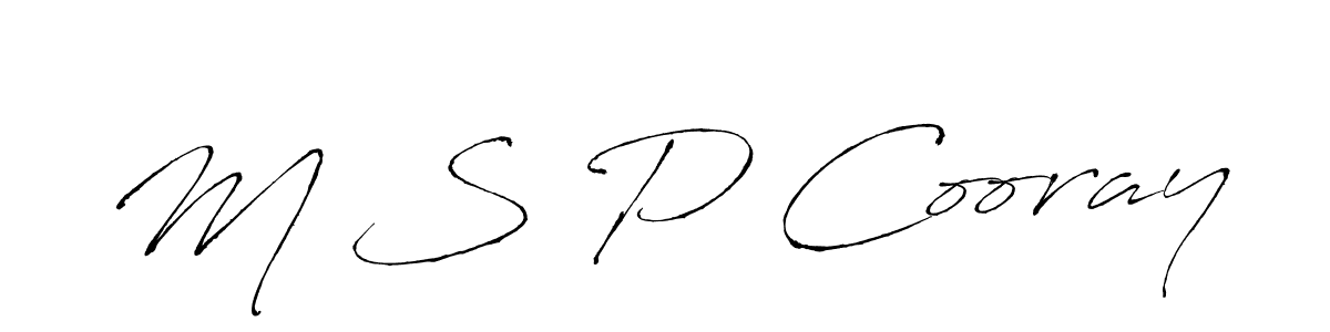 The best way (Antro_Vectra) to make a short signature is to pick only two or three words in your name. The name M S P Cooray include a total of six letters. For converting this name. M S P Cooray signature style 6 images and pictures png