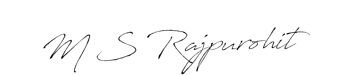 Make a beautiful signature design for name M S Rajpurohit. With this signature (Antro_Vectra) style, you can create a handwritten signature for free. M S Rajpurohit signature style 6 images and pictures png