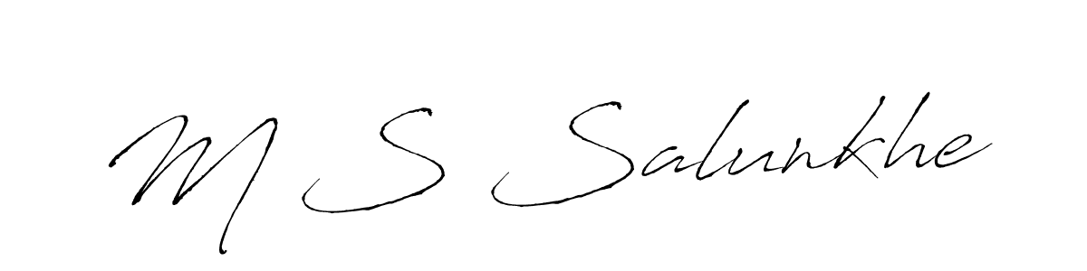 This is the best signature style for the M S Salunkhe name. Also you like these signature font (Antro_Vectra). Mix name signature. M S Salunkhe signature style 6 images and pictures png