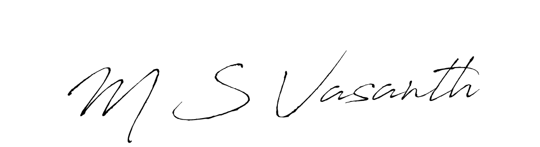 Similarly Antro_Vectra is the best handwritten signature design. Signature creator online .You can use it as an online autograph creator for name M S Vasanth. M S Vasanth signature style 6 images and pictures png