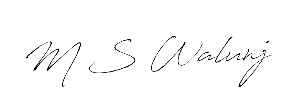 Similarly Antro_Vectra is the best handwritten signature design. Signature creator online .You can use it as an online autograph creator for name M S Walunj. M S Walunj signature style 6 images and pictures png