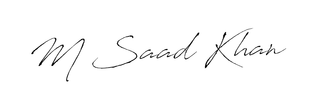 You should practise on your own different ways (Antro_Vectra) to write your name (M Saad Khan) in signature. don't let someone else do it for you. M Saad Khan signature style 6 images and pictures png