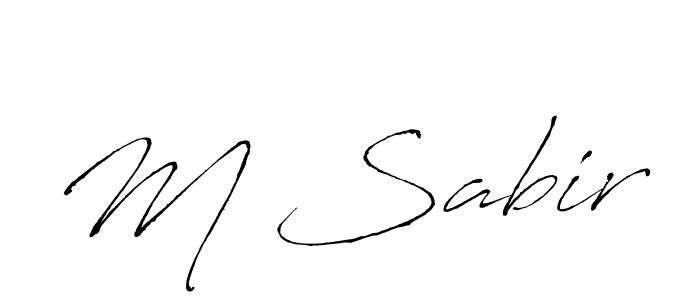 How to make M Sabir name signature. Use Antro_Vectra style for creating short signs online. This is the latest handwritten sign. M Sabir signature style 6 images and pictures png