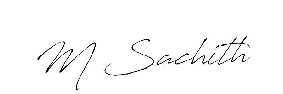 Design your own signature with our free online signature maker. With this signature software, you can create a handwritten (Antro_Vectra) signature for name M Sachith. M Sachith signature style 6 images and pictures png