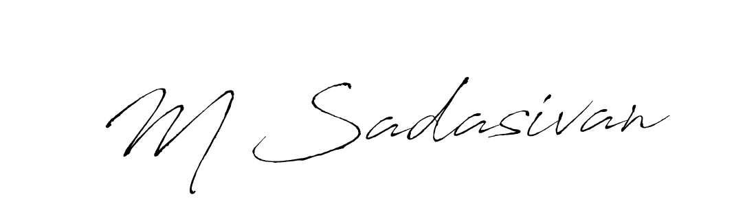 How to make M Sadasivan name signature. Use Antro_Vectra style for creating short signs online. This is the latest handwritten sign. M Sadasivan signature style 6 images and pictures png