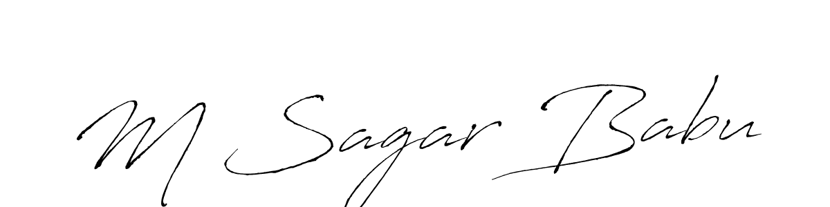 The best way (Antro_Vectra) to make a short signature is to pick only two or three words in your name. The name M Sagar Babu include a total of six letters. For converting this name. M Sagar Babu signature style 6 images and pictures png