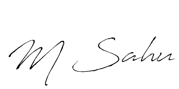 Create a beautiful signature design for name M Sahu. With this signature (Antro_Vectra) fonts, you can make a handwritten signature for free. M Sahu signature style 6 images and pictures png