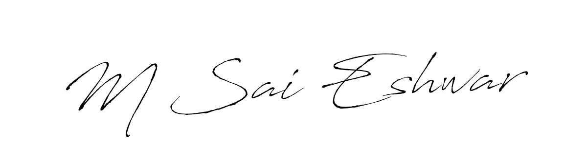 You can use this online signature creator to create a handwritten signature for the name M Sai Eshwar. This is the best online autograph maker. M Sai Eshwar signature style 6 images and pictures png