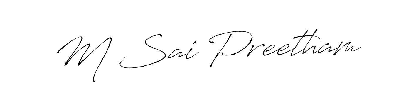You can use this online signature creator to create a handwritten signature for the name M Sai Preetham. This is the best online autograph maker. M Sai Preetham signature style 6 images and pictures png