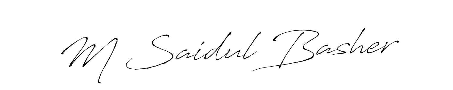 Make a beautiful signature design for name M Saidul Basher. With this signature (Antro_Vectra) style, you can create a handwritten signature for free. M Saidul Basher signature style 6 images and pictures png