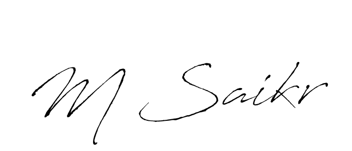 M Saikr stylish signature style. Best Handwritten Sign (Antro_Vectra) for my name. Handwritten Signature Collection Ideas for my name M Saikr. M Saikr signature style 6 images and pictures png
