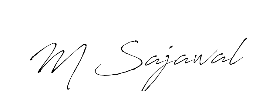 Use a signature maker to create a handwritten signature online. With this signature software, you can design (Antro_Vectra) your own signature for name M Sajawal. M Sajawal signature style 6 images and pictures png