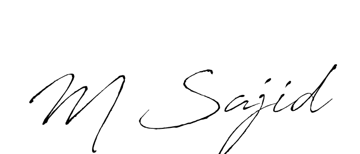 Make a beautiful signature design for name M Sajid. With this signature (Antro_Vectra) style, you can create a handwritten signature for free. M Sajid signature style 6 images and pictures png