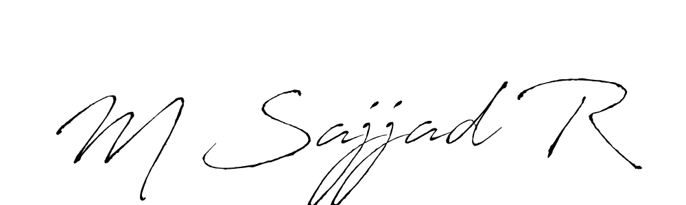 How to make M Sajjad R name signature. Use Antro_Vectra style for creating short signs online. This is the latest handwritten sign. M Sajjad R signature style 6 images and pictures png