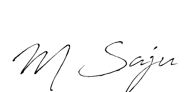 Design your own signature with our free online signature maker. With this signature software, you can create a handwritten (Antro_Vectra) signature for name M Saju. M Saju signature style 6 images and pictures png