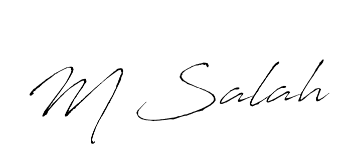 The best way (Antro_Vectra) to make a short signature is to pick only two or three words in your name. The name M Salah include a total of six letters. For converting this name. M Salah signature style 6 images and pictures png