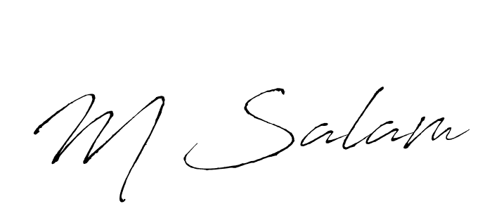 You should practise on your own different ways (Antro_Vectra) to write your name (M Salam) in signature. don't let someone else do it for you. M Salam signature style 6 images and pictures png