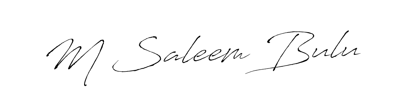 How to make M Saleem Bulu name signature. Use Antro_Vectra style for creating short signs online. This is the latest handwritten sign. M Saleem Bulu signature style 6 images and pictures png