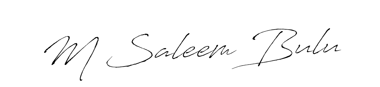 How to make M Saleem Bulu name signature. Use Antro_Vectra style for creating short signs online. This is the latest handwritten sign. M Saleem Bulu signature style 6 images and pictures png