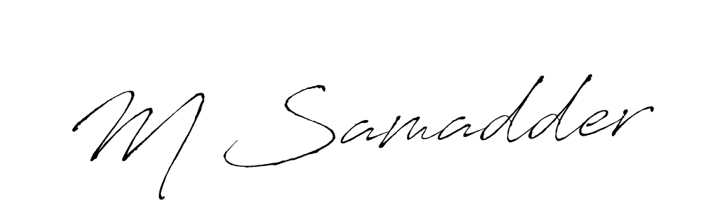 if you are searching for the best signature style for your name M Samadder. so please give up your signature search. here we have designed multiple signature styles  using Antro_Vectra. M Samadder signature style 6 images and pictures png