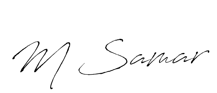 Create a beautiful signature design for name M Samar. With this signature (Antro_Vectra) fonts, you can make a handwritten signature for free. M Samar signature style 6 images and pictures png