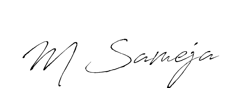 Create a beautiful signature design for name M Sameja. With this signature (Antro_Vectra) fonts, you can make a handwritten signature for free. M Sameja signature style 6 images and pictures png