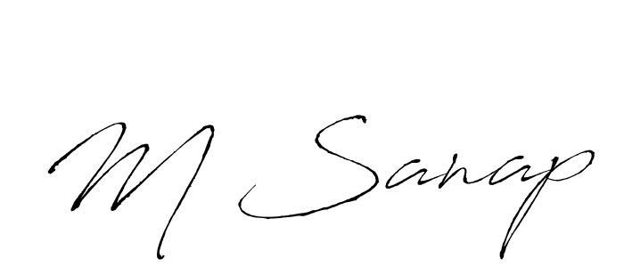 M Sanap stylish signature style. Best Handwritten Sign (Antro_Vectra) for my name. Handwritten Signature Collection Ideas for my name M Sanap. M Sanap signature style 6 images and pictures png